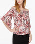 Juniors' Smocked Printed Off-The-Shoulder Top